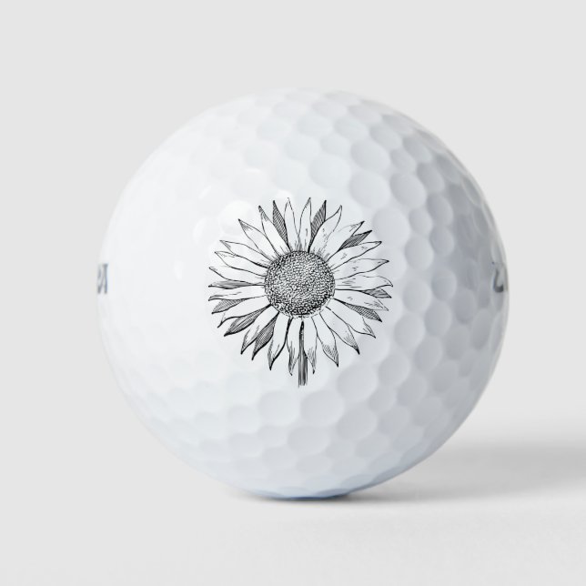 Pelotas De Golf Girasol ilustrado (Anverso)