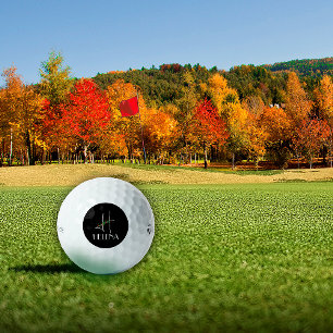 Pelotas De Golf Giro boho acuarela inicial H negro