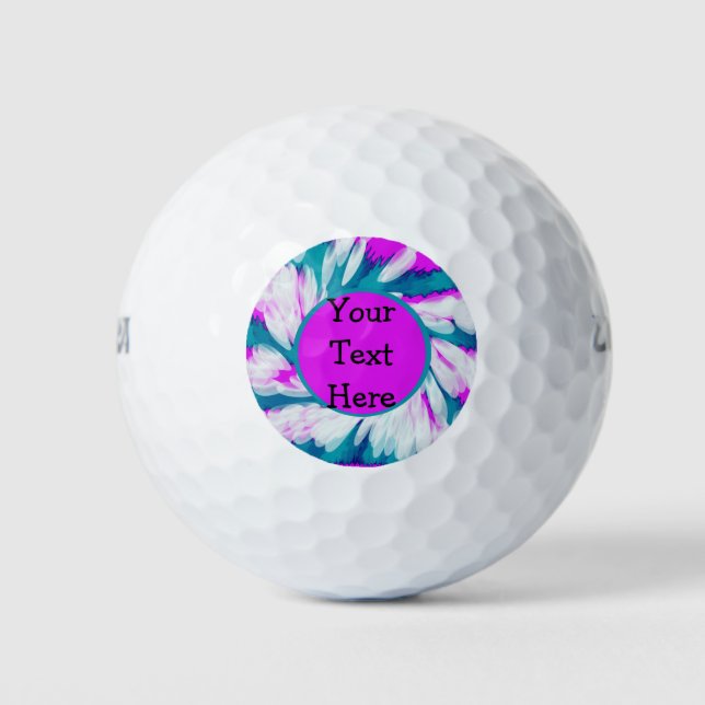 Pelotas De Golf Giro de tinte rosa turquesa (Anverso)