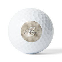 Glam Champagne Oro Monograma en letra script