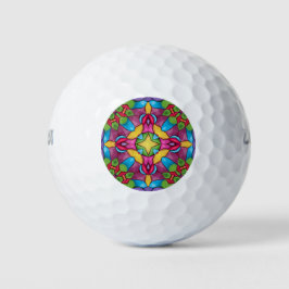 Pelotas De Golf Glass Vintage Purple Kaleidoscope