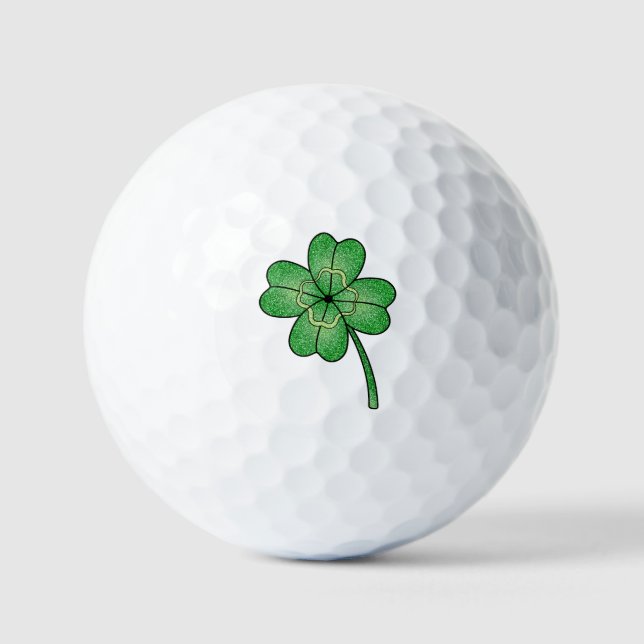 Pelotas De Golf Glitter Four Leaf Clover (Anverso)