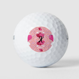Pelotas De Golf glitter pink heart vibrant romantic wallpaper