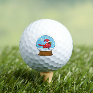 Pelotas De Golf Globe de nieve con cardenal rojo curado