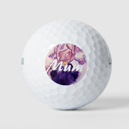 Pelotas De Golf Glorioues Purple Iris Watercolor Pintado