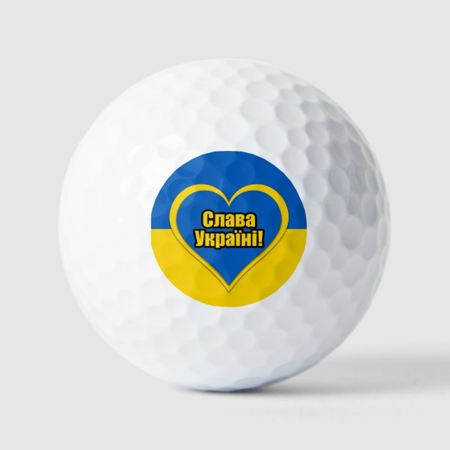 Pelotas De Golf Glory to Ukraine written in Ukrainian (Anverso)