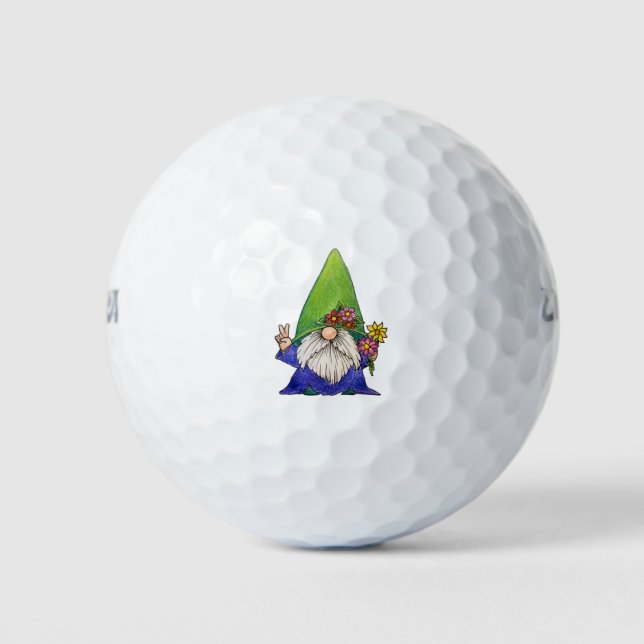 Pelotas De Golf Gnome Day Hippy (Anverso)