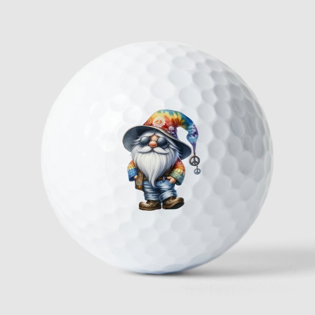 Pelotas De Golf Gnomo hippie (Anverso)