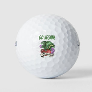 Pelotas De Golf Go Vegan Made by Plants veggie vintage vegetariano