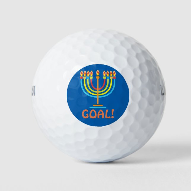 Pelotas De Golf ¡Gol! - Hanukkah Lights Holiday (Anverso)