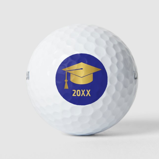 Pelotas De Golf Gold and Blue Custom Graduation  (Anverso)