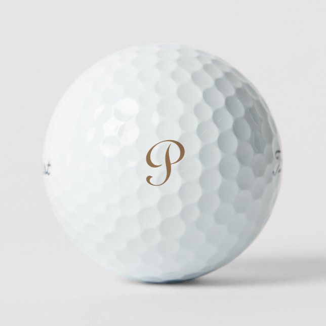 Pelotas De Golf Gold Script Monograma Titular Pro VI (Anverso)