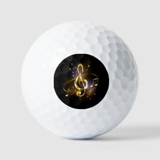 Pelotas De Golf Gold Treble Clef Music
