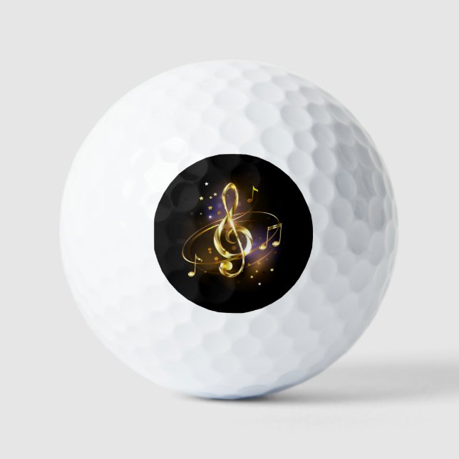 Pelotas De Golf Gold Treble Clef Music (Anverso)