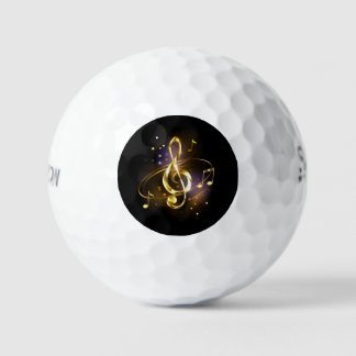 Pelotas De Golf Gold Treble Clef Music