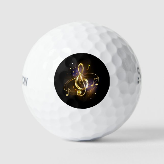 Pelotas De Golf Gold Treble Clef Music (Anverso)