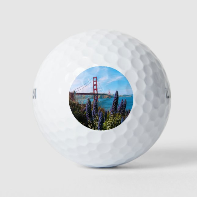Pelotas De Golf Golden Gate Bridge San Francisco California Photo (Anverso)