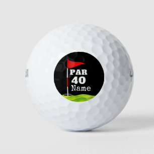 Pelotas De Golf Golf 40 Aniversario al golfista con bandera de gol