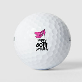 Pelotas De Golf Golf 50 Aniversario de la mujer tacón alto rosado 
