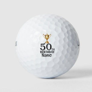 Pelotas De Golf Golf 50 cumpleaños con copa ganadora