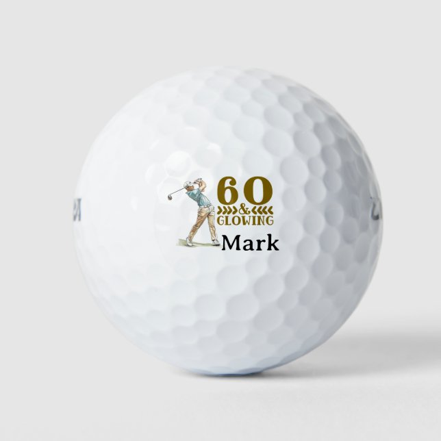 Pelotas De Golf Golf 60 cumpleaños temática para golfista (Anverso)
