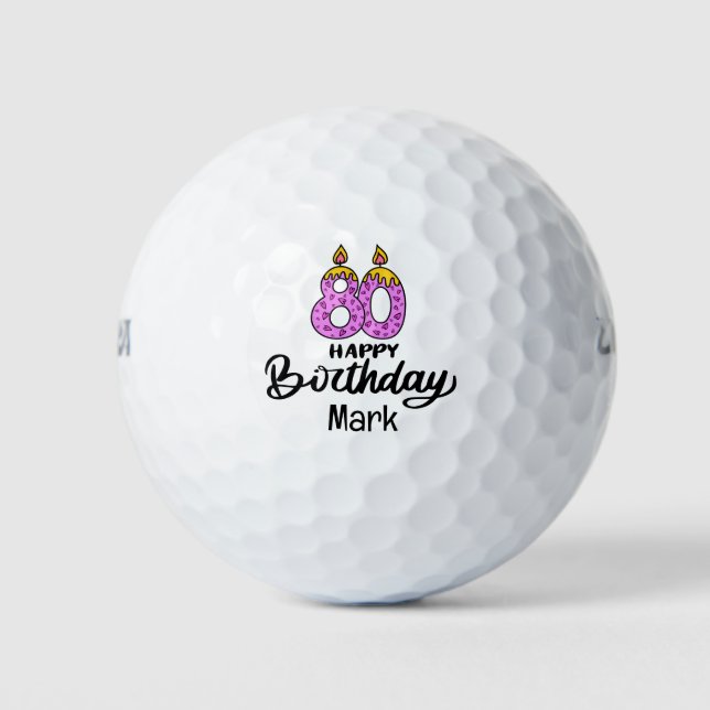 Pelotas De Golf Golf 80 cumpleaños para golfista (Anverso)