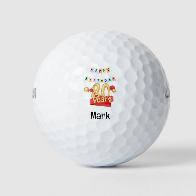 Pelotas De Golf Golf 80 cumpleaños para golfista (Anverso)