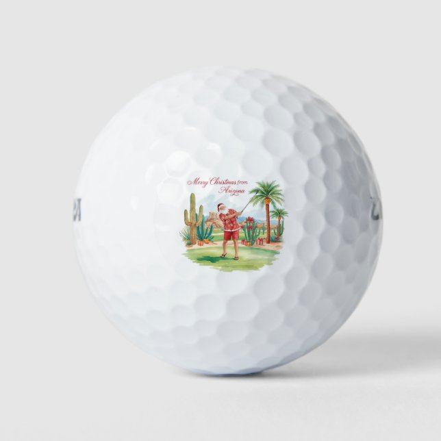 Pelotas De Golf Golf  Arizona Christmas Greeting (Anverso)