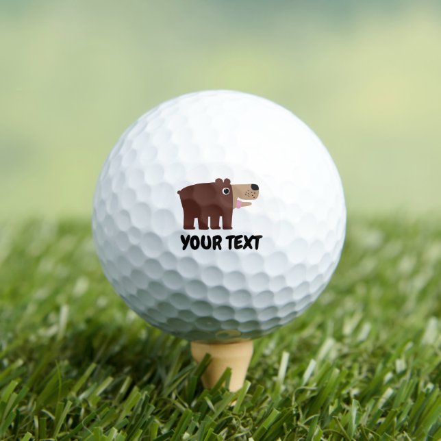 Pelotas De Golf Golf ball for kids with brown bear cub cartoon (Camiseta in situ)