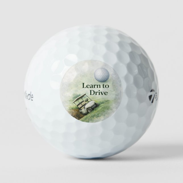 Pelotas De Golf Golf Ball | Learn to Drive Funny Golf Cart Design (Anverso)