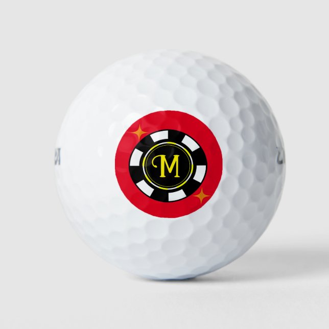 Pelotas De Golf Golf Ball - Poker Personalizado (añadir inicial) (Anverso)