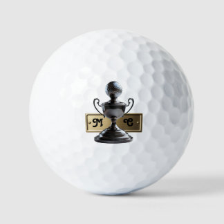 Pelotas De Golf Golf Ball Trophy w/ Engraved Typography Initials 