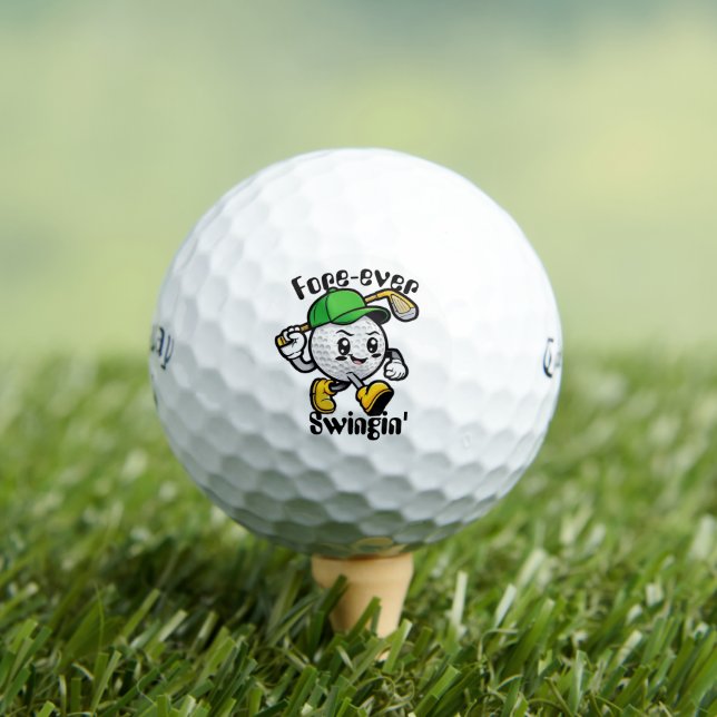 Pelotas De Golf Golf Ball with Big Personality - Fore-Ever Swingin (Camiseta in situ)