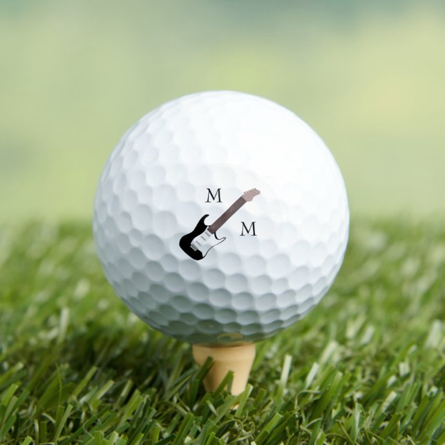 Pelotas De Golf Golf Balls Monogramado Electric Guitar Design (Camiseta in situ)