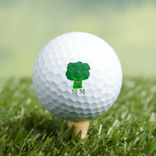 Pelotas De Golf Golf Balls Monogramed Broccoli Design