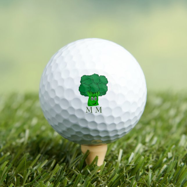 Pelotas De Golf Golf Balls Monogramed Broccoli Design (Camiseta in situ)