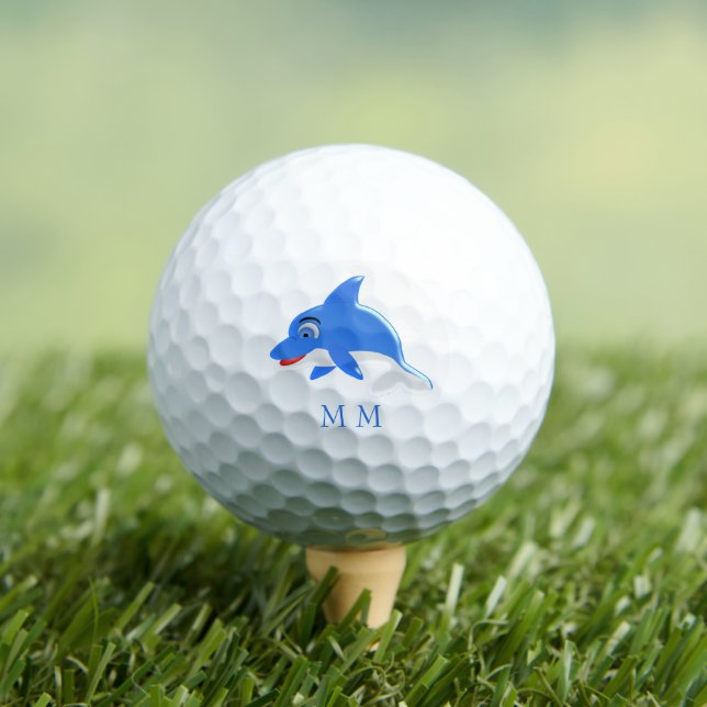 Pelotas De Golf Golf Balls Monogramed Dolphin Design (Camiseta in situ)
