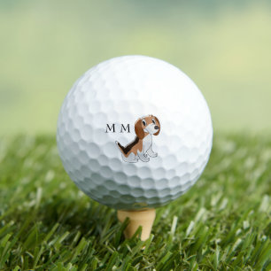 Pelotas De Golf Golf Balls Monogrammed Beagle Dog Design