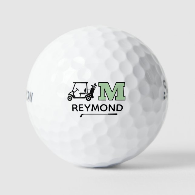 Pelotas De Golf Golf Cart and Custom M Initial Mark (Anverso)
