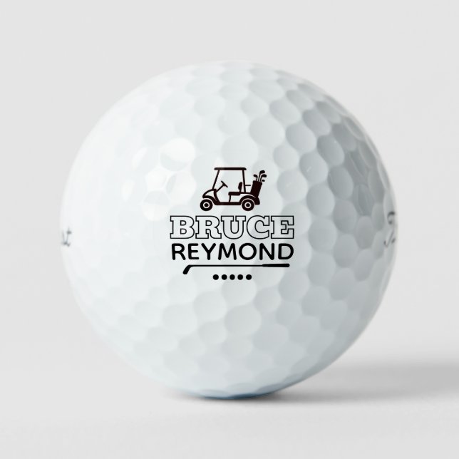 Pelotas De Golf Golf Cart - Custom Golfers Name Mark (Anverso)