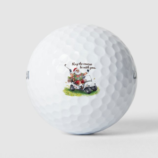 Pelotas De Golf Golf Christmas themed  with Santa Claus (Anverso)