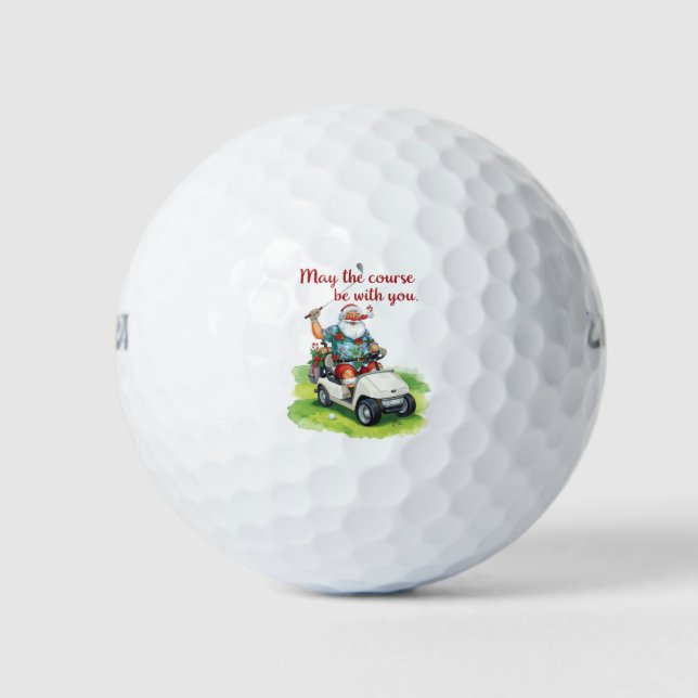 Pelotas De Golf Golf Christmas themed  with Santa Claus (Anverso)
