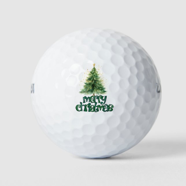 Pelotas De Golf Golf Christmas Tree Feliz Navidad (Anverso)