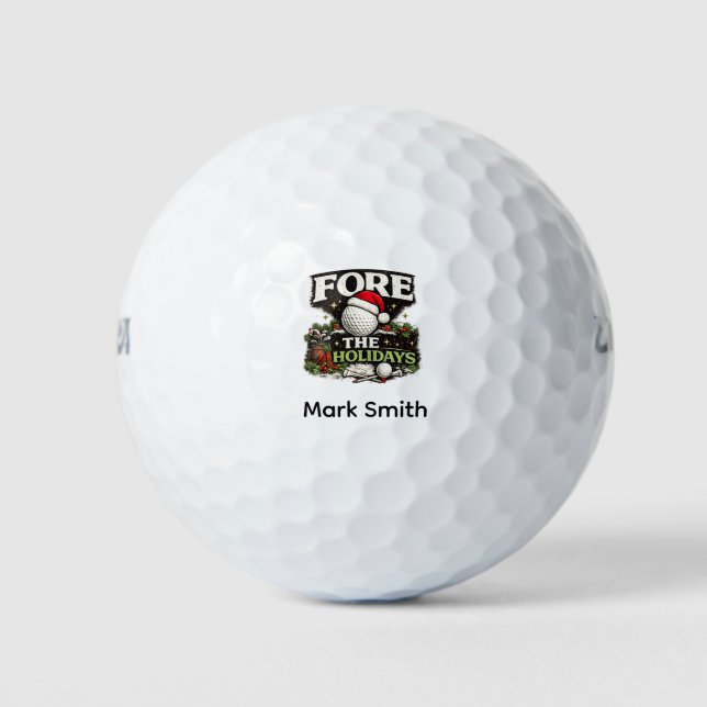 Pelotas De Golf Golf con tema de Navidad (Anverso)