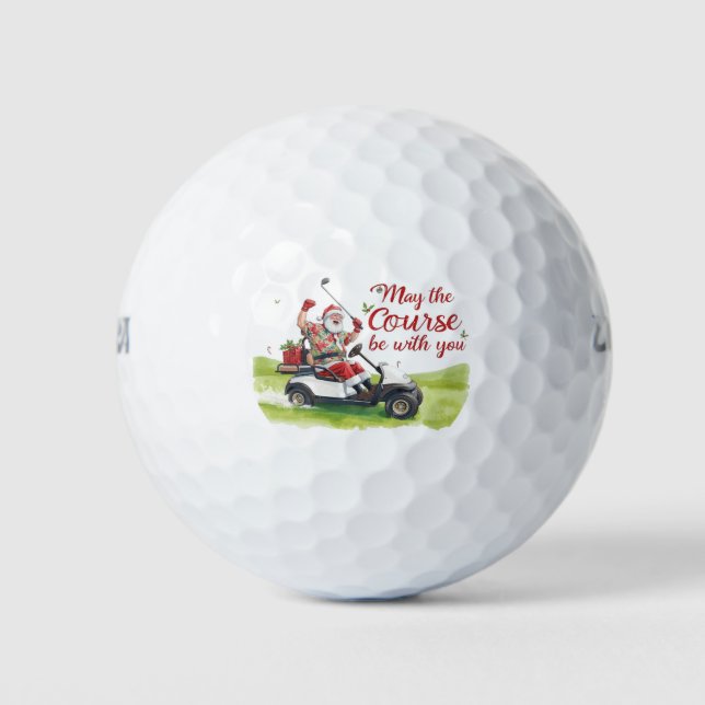 Pelotas De Golf Golf con tema de Navidad con Santa Claus (Anverso)