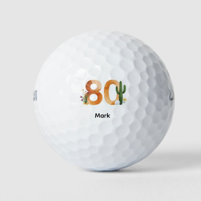 Pelotas De Golf Golf cumpleaños 80 Arizona temático (Anverso)