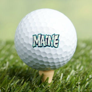 Pelotas De Golf Golf de golf de Maine State USA New England Graffi