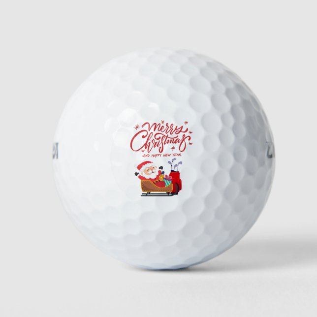 Pelotas De Golf Golf de Navidad con Santa Claus  (Anverso)
