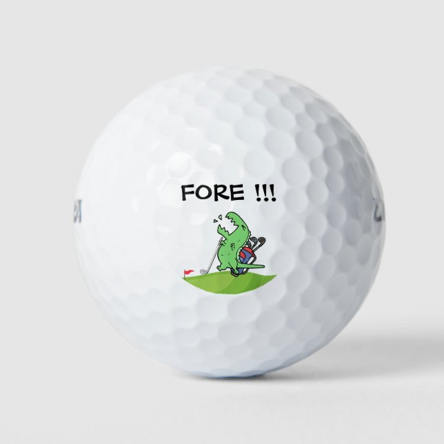 Pelotas De Golf Golf Dinosaurio golf gritando FUERZA divertido gol (Anverso)