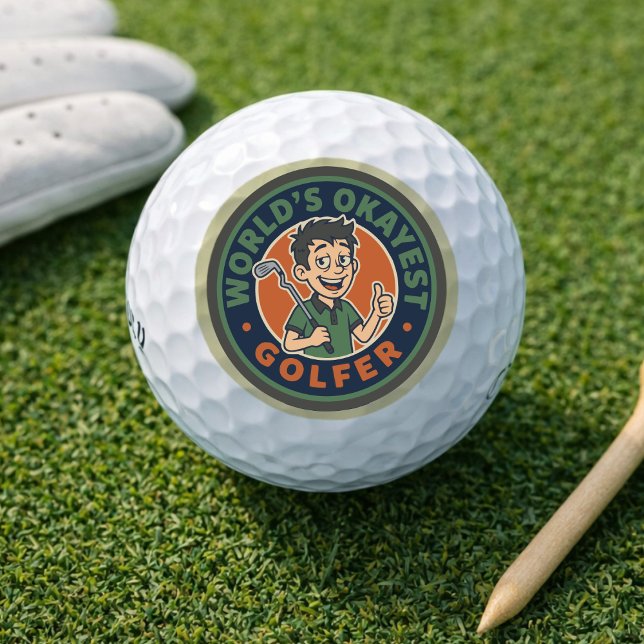 Pelotas De Golf Golf Divertido (Funny Golf Ball - Great Joke For Golfer - Worlds Okayest Golfer. Fathers Day Gift, Retirement Gift)